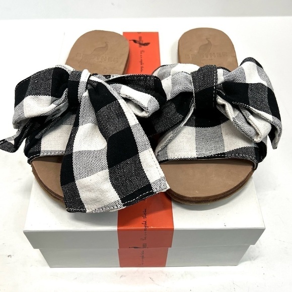 Brother Vellies Burkina Slide Montauk Picnic Gingham Bow Sandals NWT Women’s 8 - Picture 15 of 15